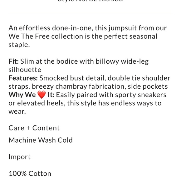 We The Free Blue Jumpsuit M - Picture 3 of 4